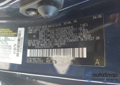 2006 Toyota Sienna Ce из США, поврежденный, VIN 5TDZA23C16S492730